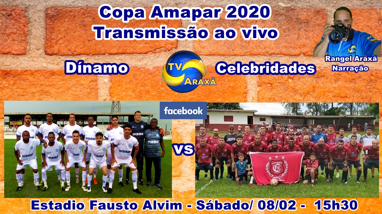 Dínamo e Celebridade é atração em Araxá pela Copa Amapar ao vivo na TV Araxá.