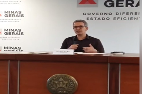Romeu Zema fala em  coletiva da pandemia do Coronavírus em Minas