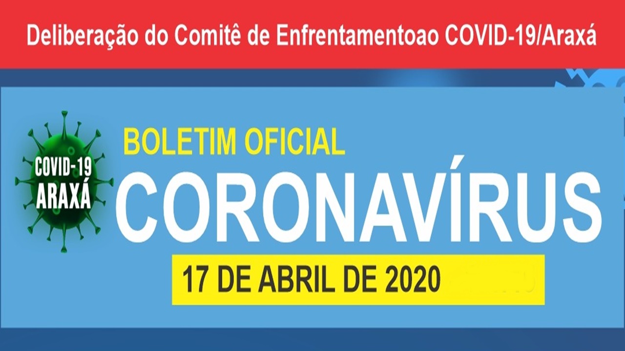 Boletim Oficial Coronavírus em Araxá – 17/04/2020