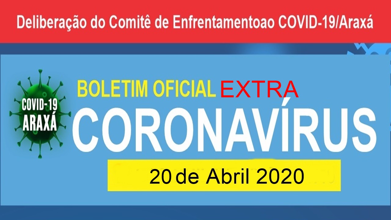 Boletim Oficial Coronavírus 20/04/2020 – 18h30