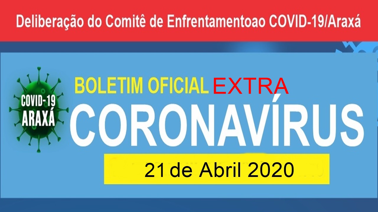 Boletim Oficial Coronavírus em Araxá – 21/04/2020