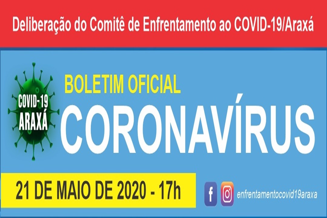 Boletim Oficial Coronavírus em Araxá – 21/05/2020