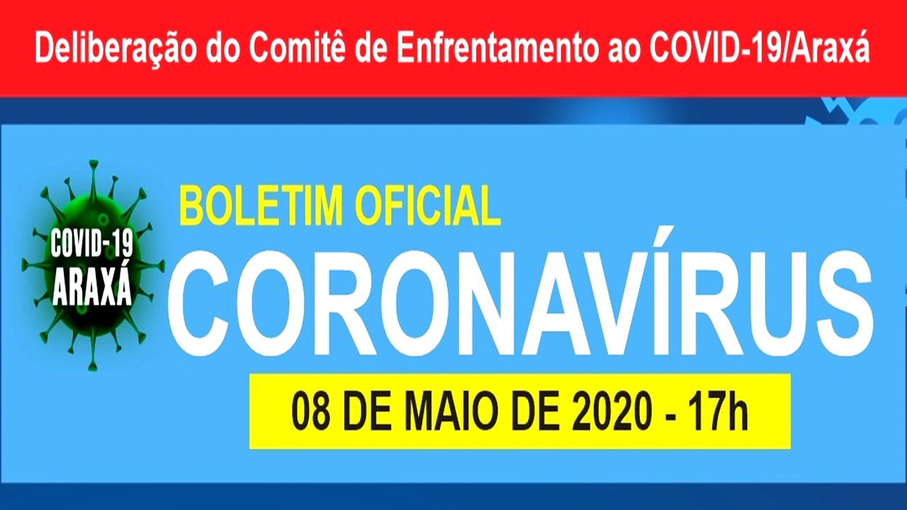 Boletim Oficial Coronavírus em Araxá – 08/05/2020