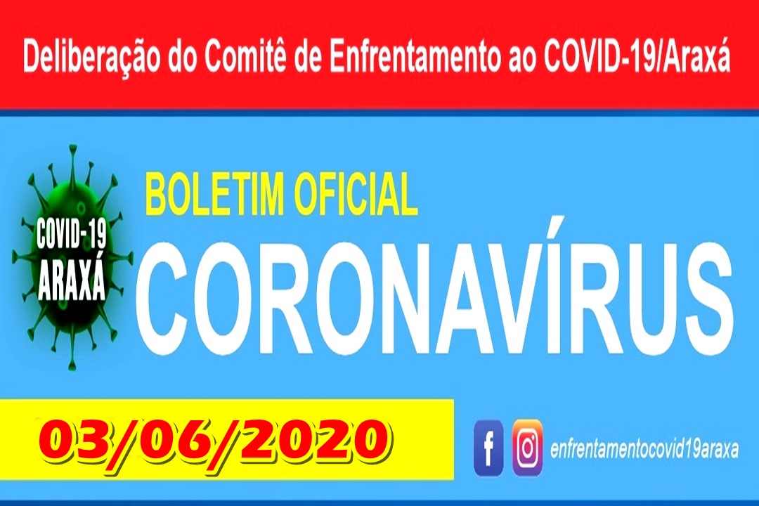 Boletim Oficial Codiv 19 em Araxá – 03/06/2020