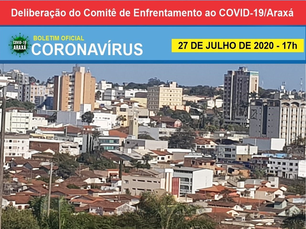 Boletim Oficial Coronavírus Araxá e região 27/07/2020 – Novos leitos de UTI Covid 19 são ativos.