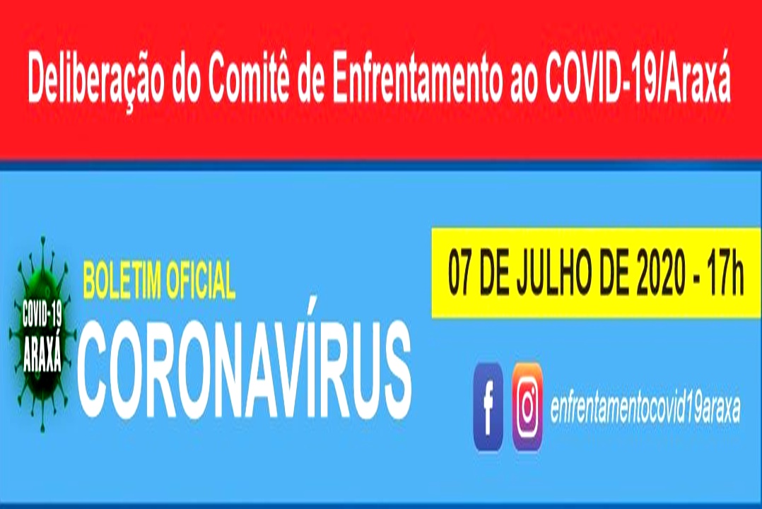 Boletim Oficial Coronavírus de Araxá – 07/07/2020