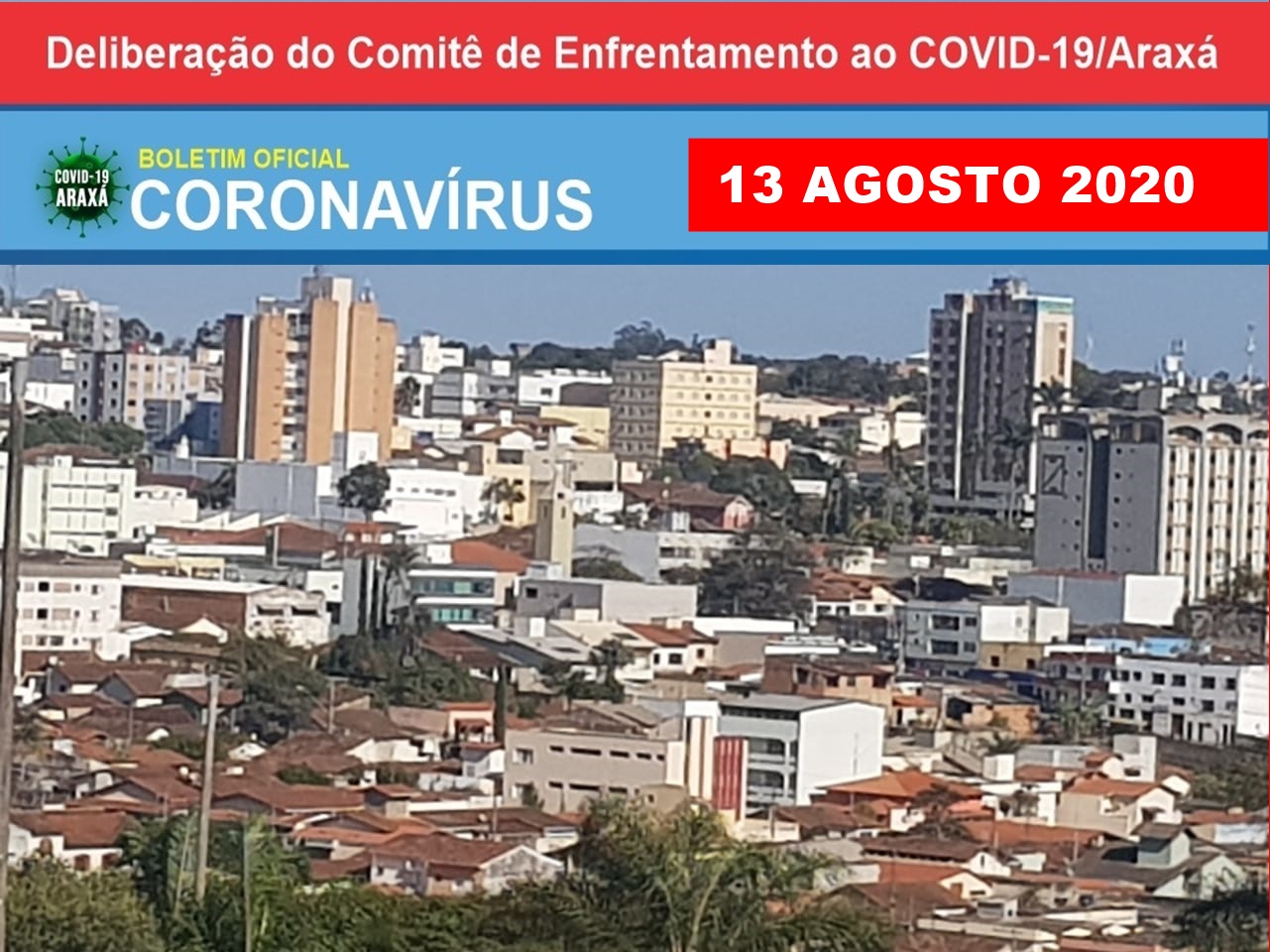 Boletim Oficial Coronavírus Araxá e região 13/08/2020 – 13º Óbito em Araxá