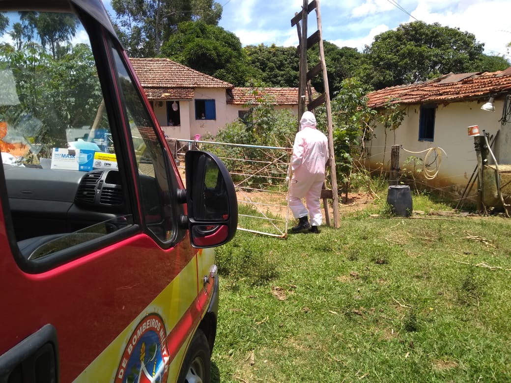 193 Bombeiros de Araxá atendem vítima de suspeita Covid 19 na Zona Rural