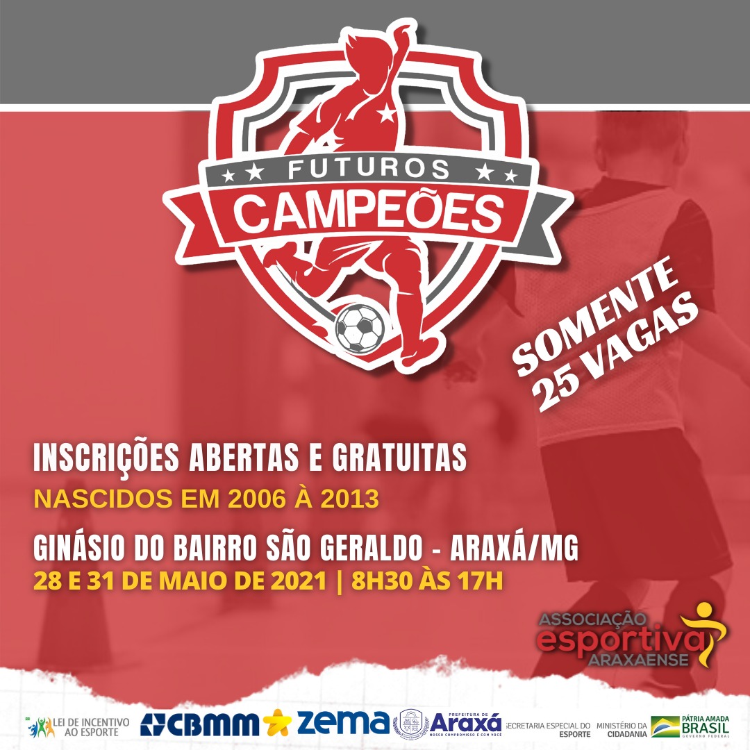 Projeto de futsal “Futuros Campeões”prorroga as inscrições para crianças e adolescentes em Araxá