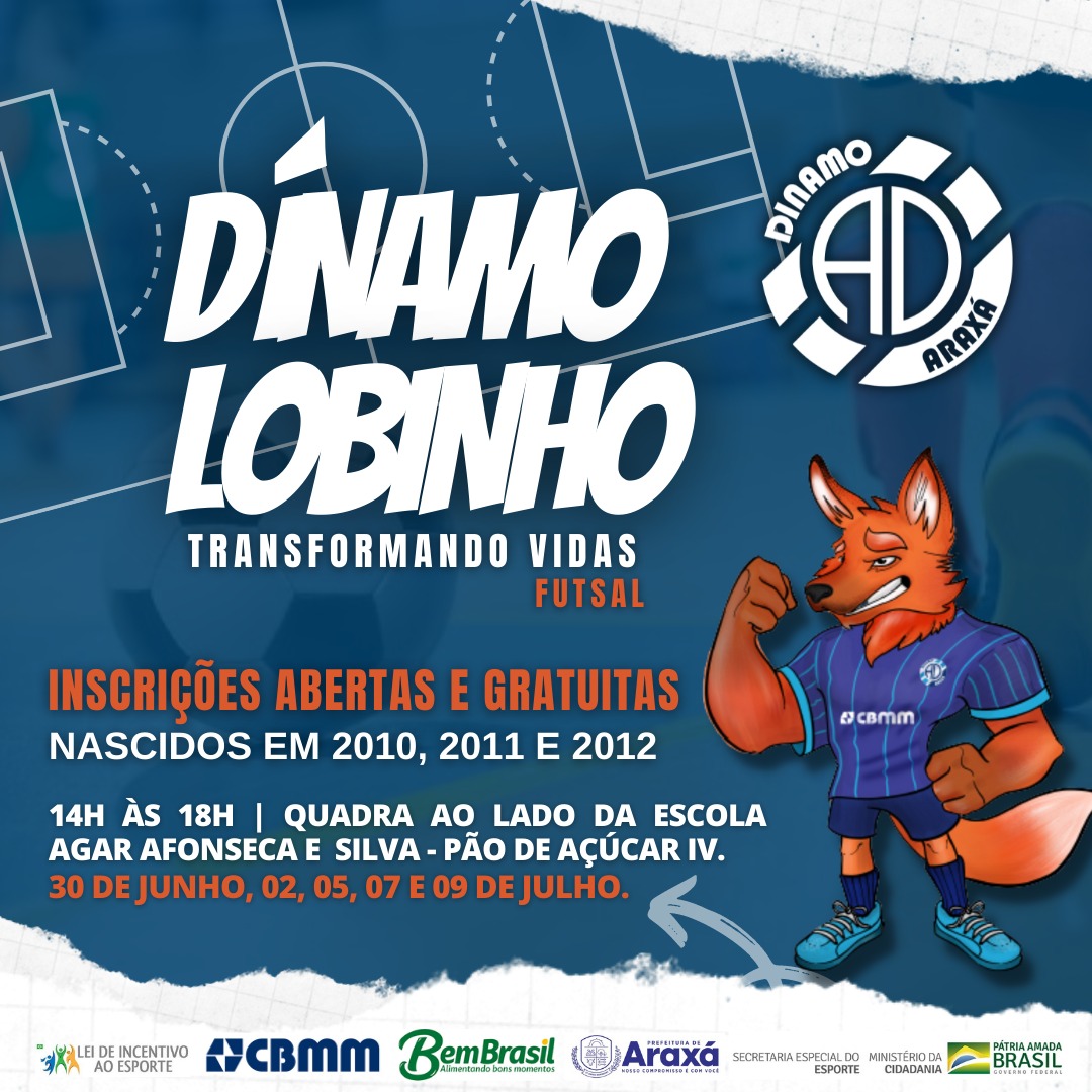 Dínamo de Araxá está com inscrições abertas para projeto de futsal destinado a crianças de 9 a 11 anos