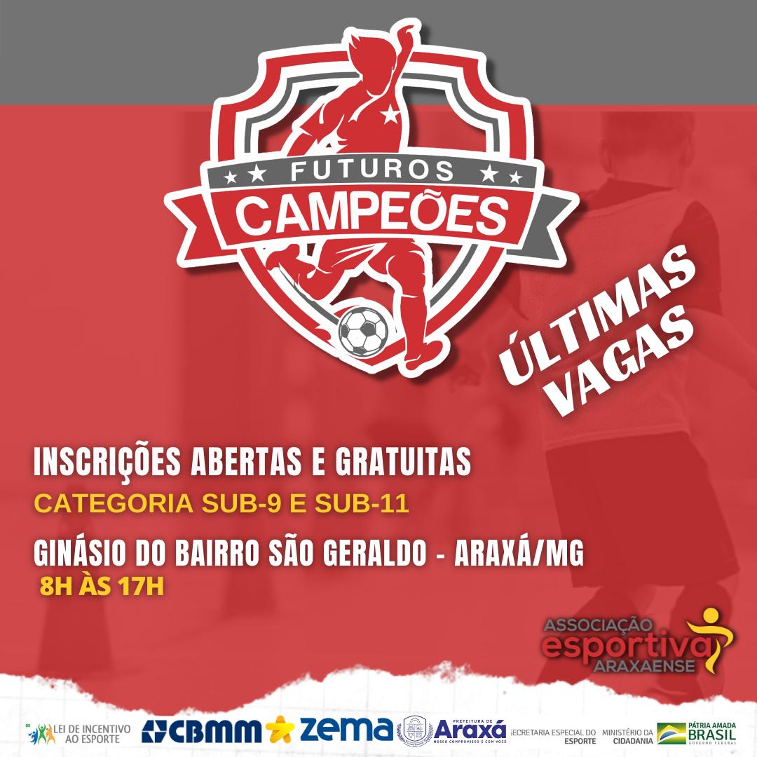 O Projeto Social “Futuros Campeões” continua com vagas abertas e gratuitas para turmas de futsal a crianças de 9 a 11 anos em Araxá