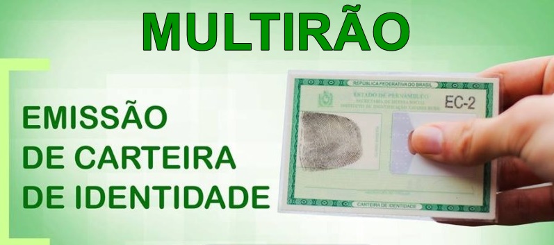 Mutirão de emissão de Carteiras de Identidade no sábado; faça seu  pré-cadastro