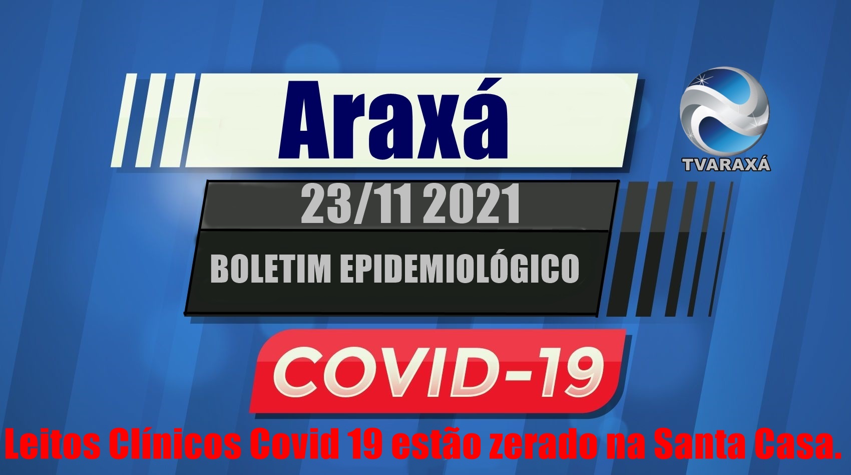 Boletim Epidemiológico 23 Novembro, Leitos Clínicos Covid 19  estão zerado na Santa Casa em Araxá