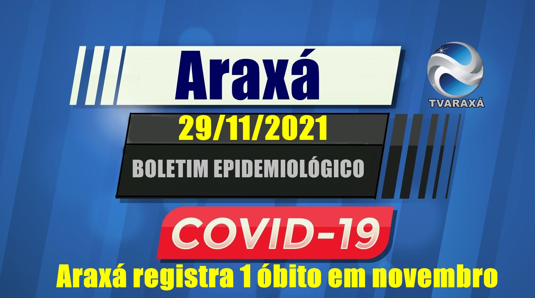 Boletim Epidemiológico 29/11/2021; Araxá registra 1 óbito em novembro.