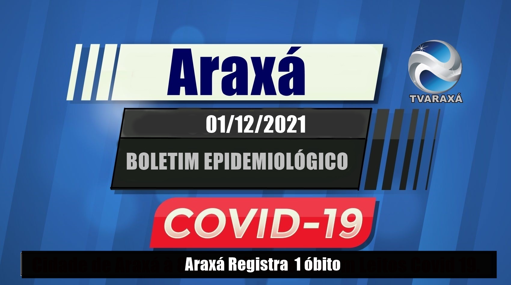 Boletim Epidemiológico 1º de dezembro; Araxá registra 1 óbito por Covid 19