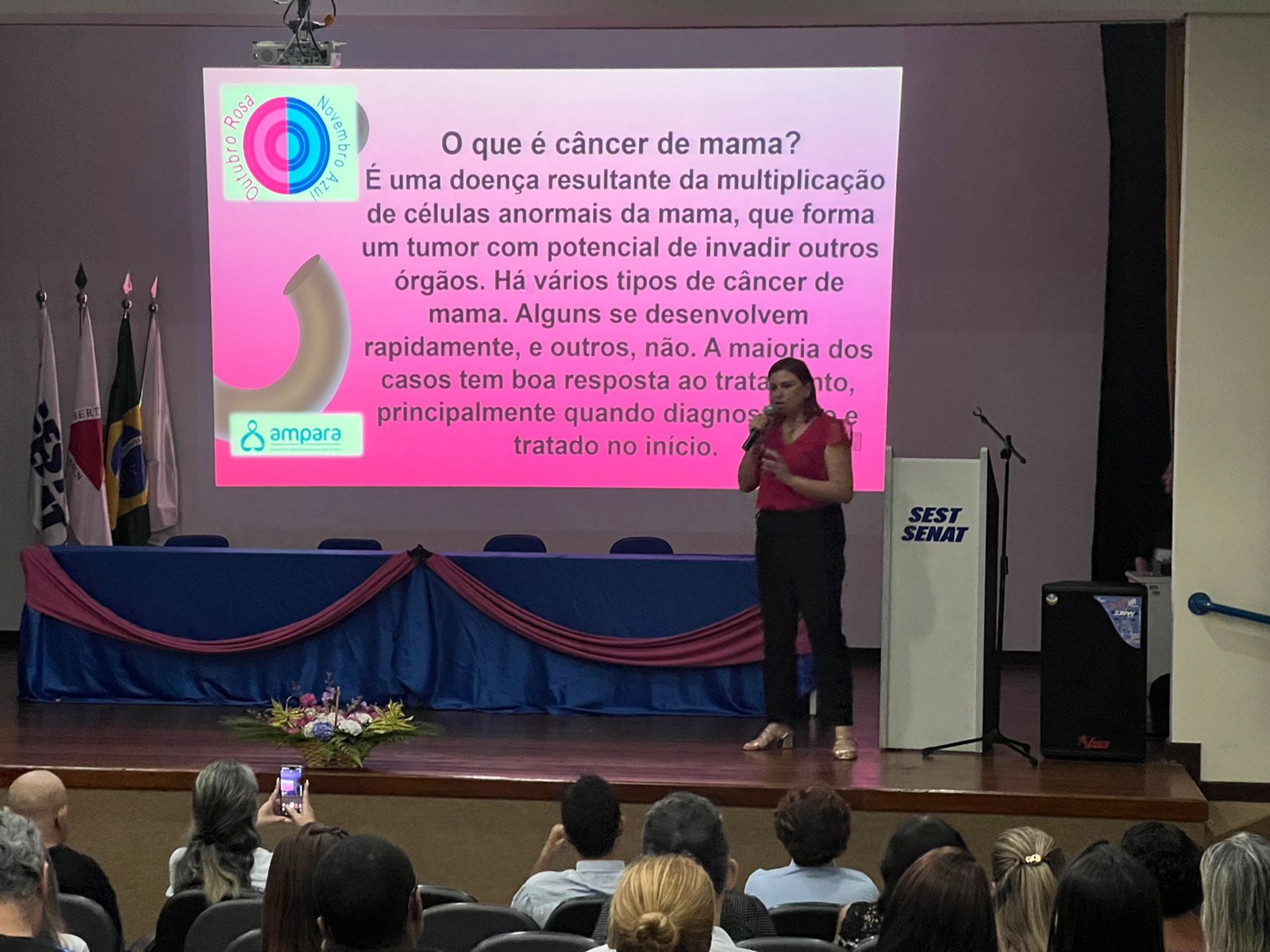 Palestras da Campanha Outubro Rosa l Novembro Azul são realizadas pela Ampara em parceria com o Sest Senat