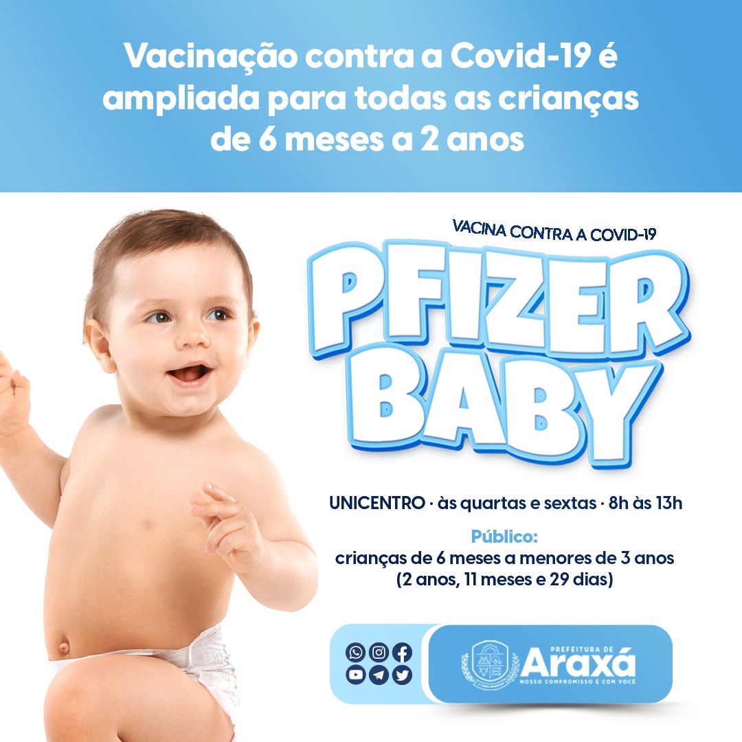Cronograma Vacina Pfizer Baby contra covid-19 é ampliada para crianças de 6 meses a menores de 3 anos