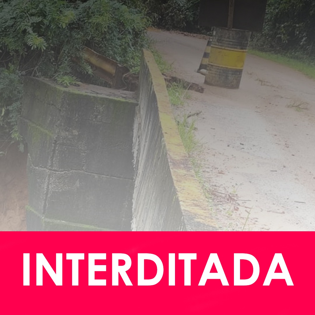 Ponte sobre o Ribeirão Pirapetinga é interditada