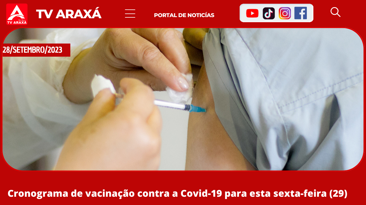 Cronograma de vacinação contra a Covid-19 para esta sexta-feira (29)