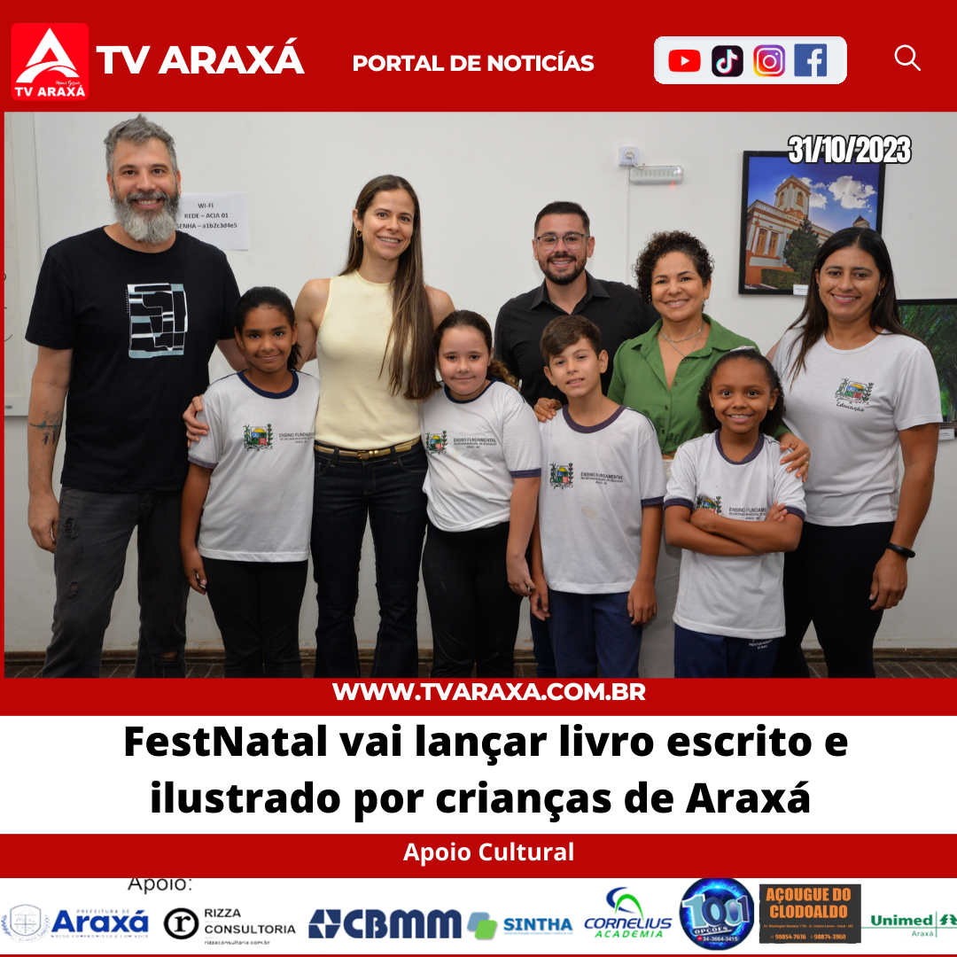 FestNatal vai lançar livro escrito e ilustrado por crianças de Araxá