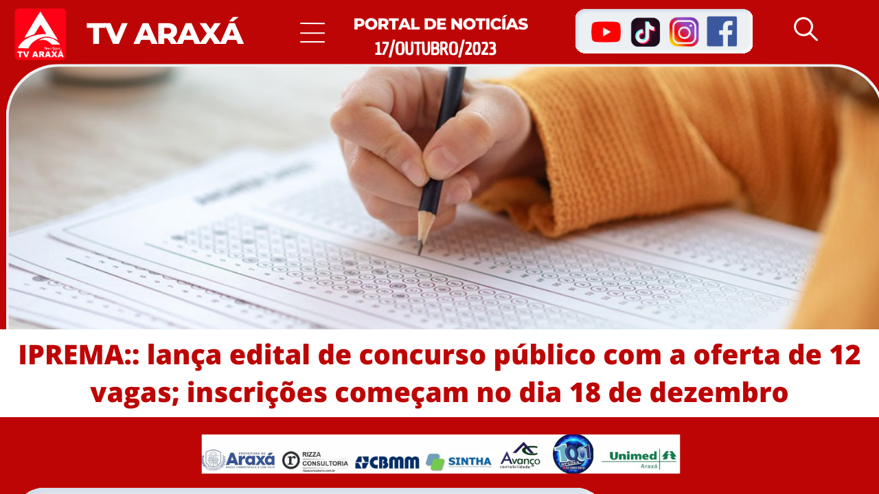 IPREMA:: lança edital de concurso público com a oferta de 12 vagas; inscrições começam no dia 18 de dezembro