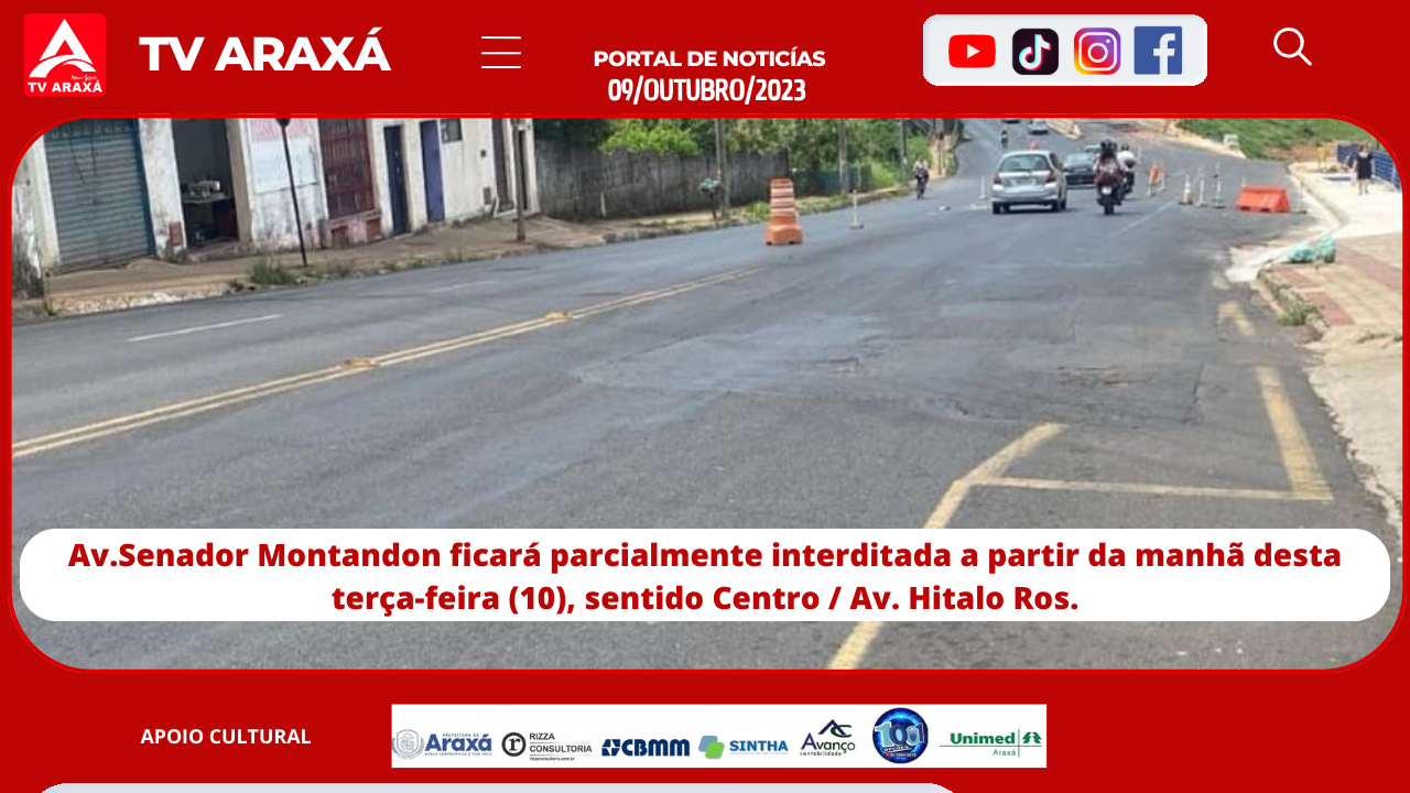 Av. Senador Montandon ficará parcialmente interditada desta terça-feira (10), sentido Centro / avenida Hitalo Ros