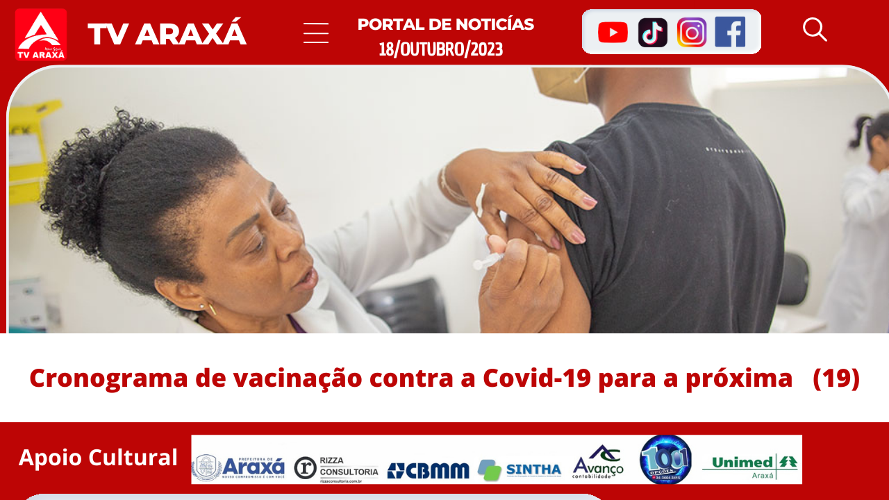 Cronograma de vacinação contra a Covid-19 para a próxima quinta -feira (19)