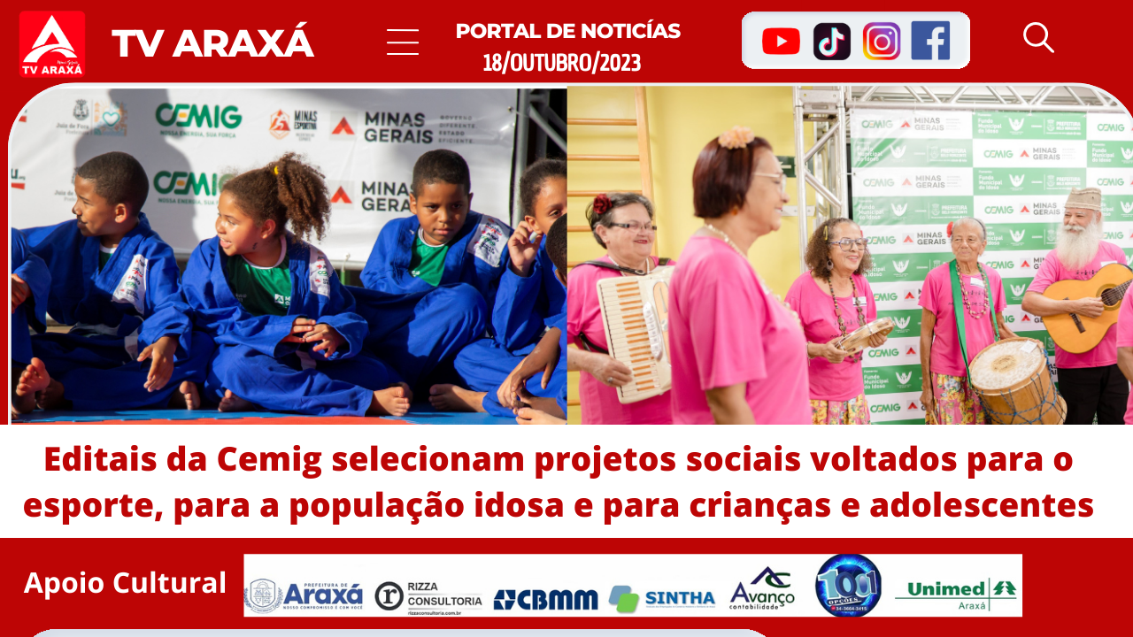 Editais da Cemig selecionam projetos sociais voltados para o esporte, para a população idosa e para crianças e adolescentes