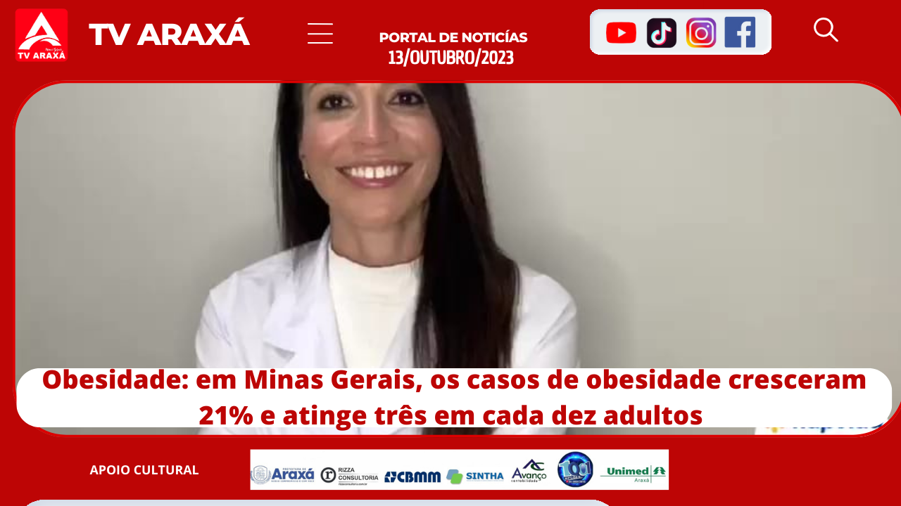 Obesidade: em Minas Gerais, os casos de obesidade cresceram 21% e atinge três em cada dez adultos 