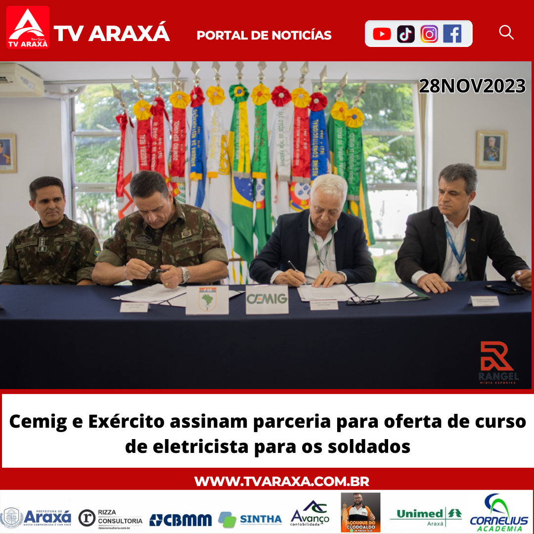 Cemig e Exército assinam parceria para oferta de curso de eletricista para os soldados