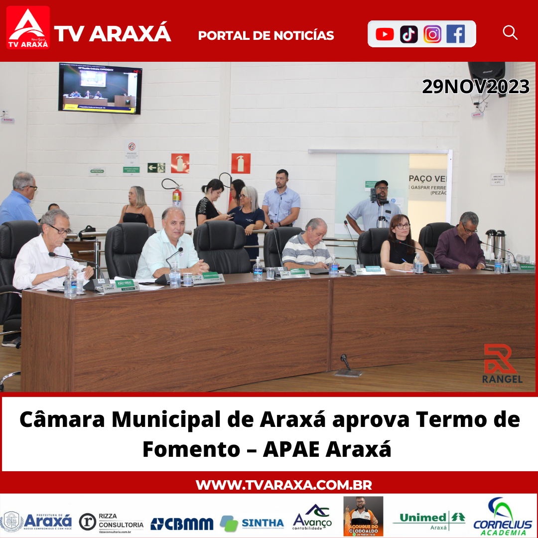 Câmara Municipal de Araxá aprova Termo de Fomento – APAE Araxá