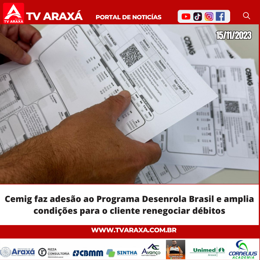 Cemig faz adesão ao Programa Desenrola Brasil e amplia condições para o cliente renegociar débitos