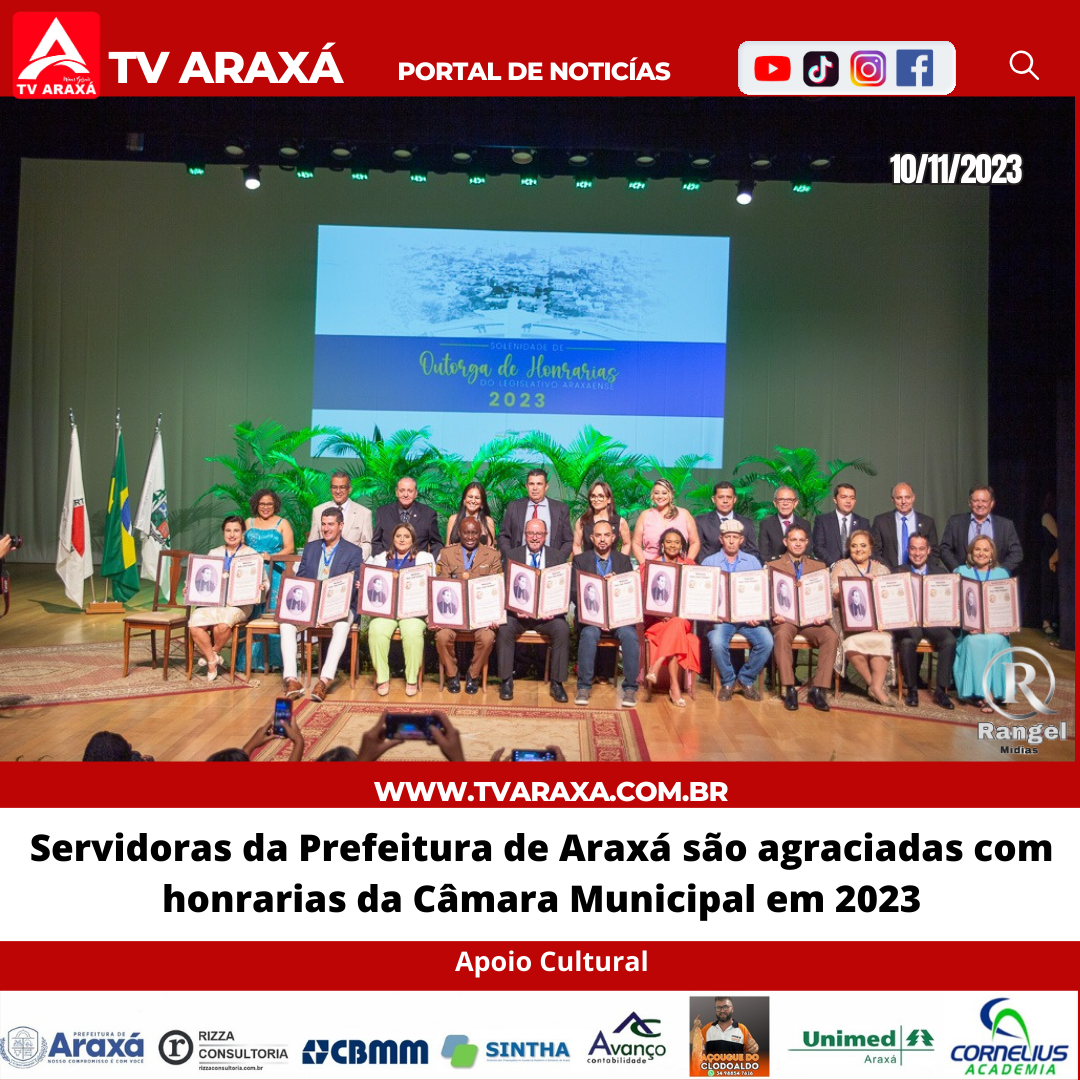 Servidoras da Prefeitura de Araxá são agraciadas com honrarias da Câmara Municipal em 2023