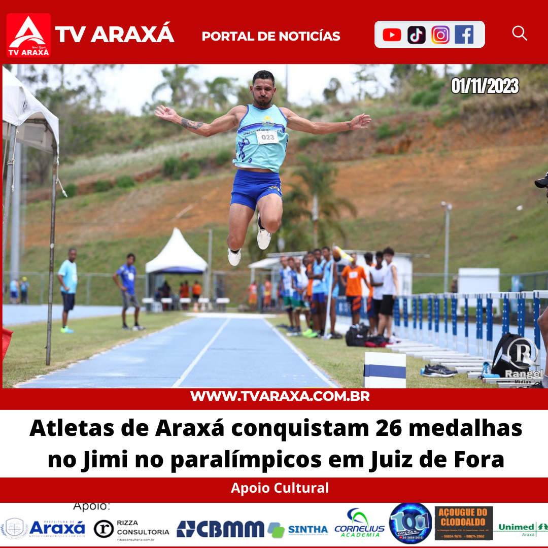 Atletas de Araxá conquistam 26 medalhas no Jimi no paralímpicos em Juiz de Fora