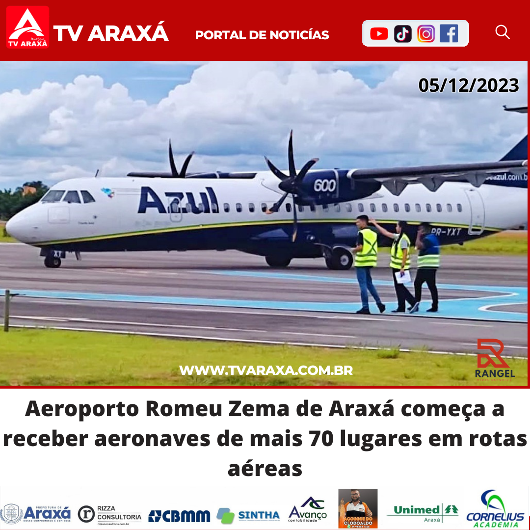 Aeroporto Romeu Zema de Araxá começa a receber aeronaves de mais 70 lugares em rotas aéreas