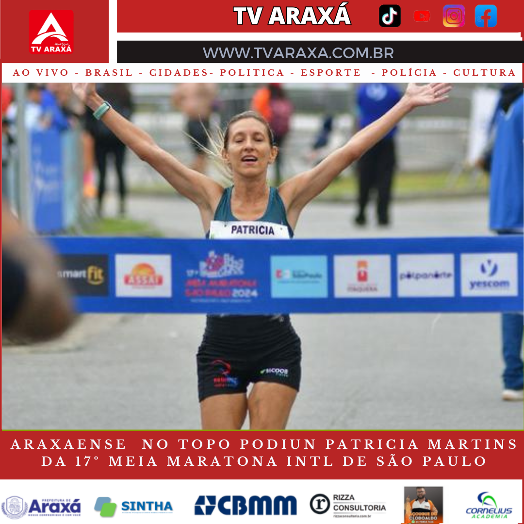 Araxaense  no topo podiun Patricia Martins da 17º Meia Maratona Intl de São Paulo