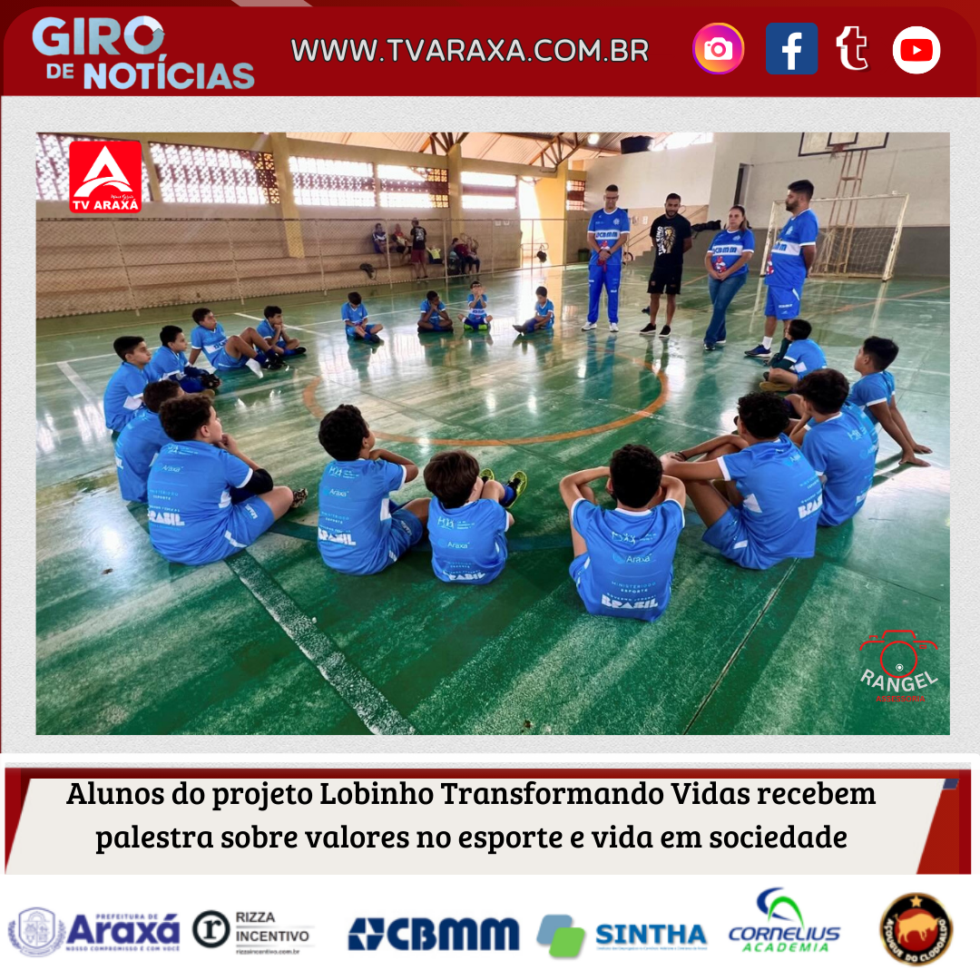 Alunos do projeto Lobinho Transformando Vidas recebem palestra sobre valores no esporte e vida em sociedade