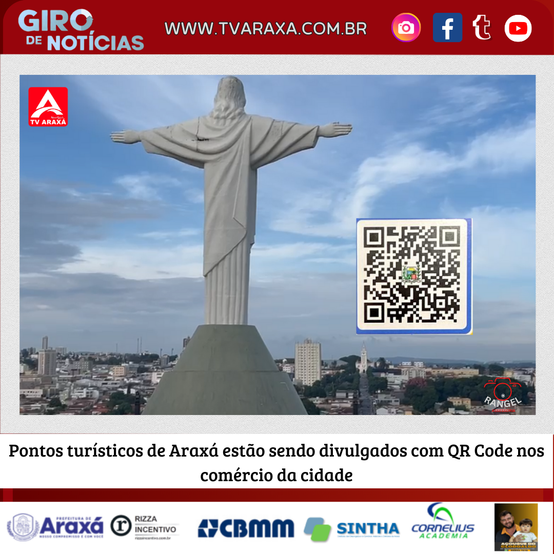 Pontos turísticos de Araxá estão sendo divulgados com QR Code nos comércio da cidade