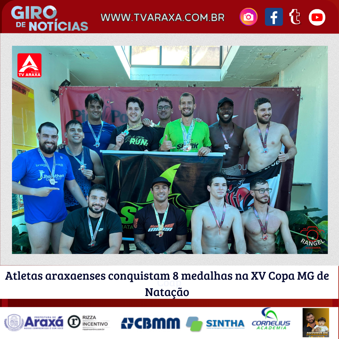 Atletas araxaenses conquistam 8 medalhas na XV Copa MG de Natação