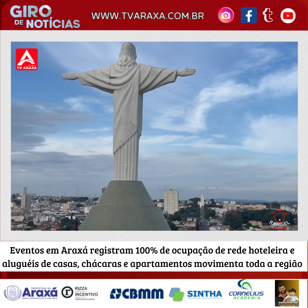 Eventos em Araxá registram 100% de ocupação de rede hoteleira e aluguéis de casas, chácaras e apartamentos movimenta toda a região