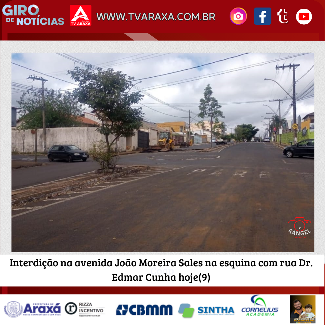 Interdição na avenida João Moreira Sales na esquina com rua Dr. Edmar Cunha hoje(9)