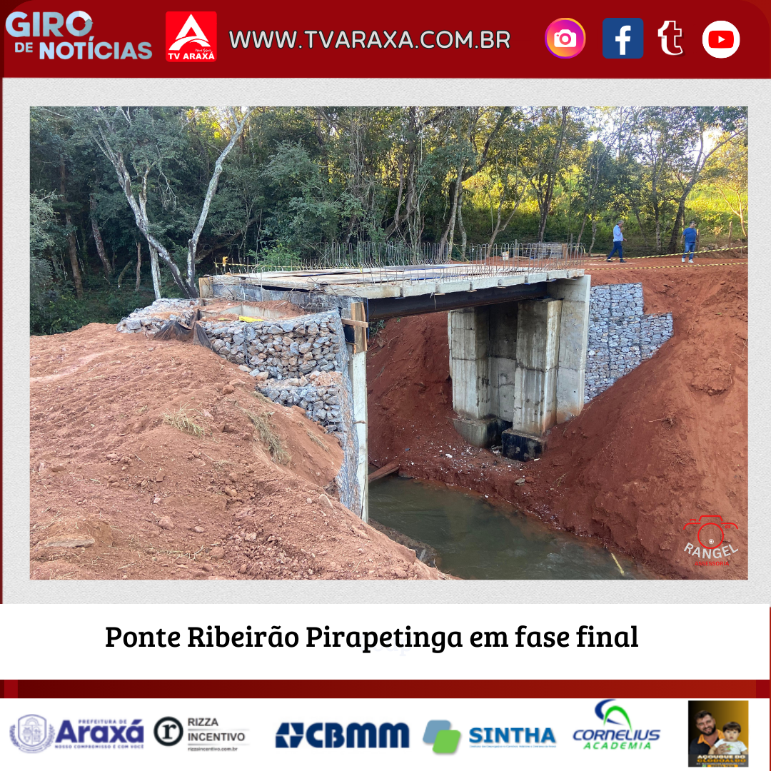 Ponte Ribeirão Pirapetinga em fase final