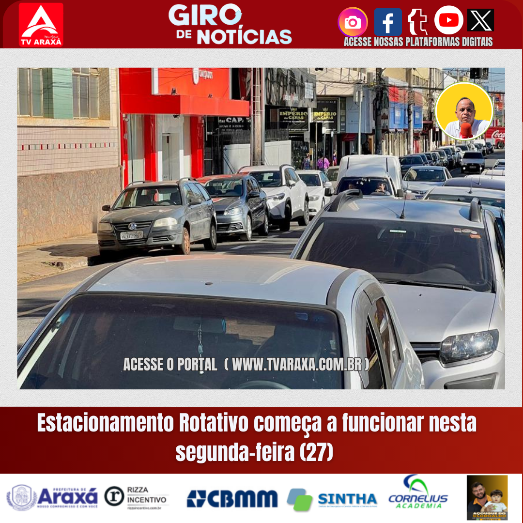 Estacionamento Rotativo começa a funcionar nesta segunda-feira (27)