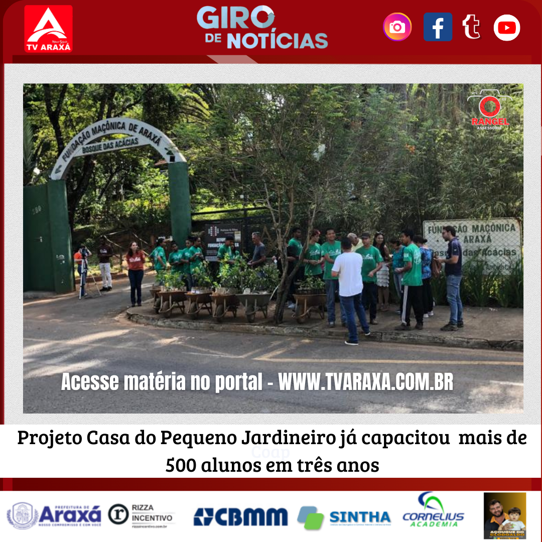 Projeto Casa do Pequeno Jardineiro já capacitou  mais de 500 alunos em três anos