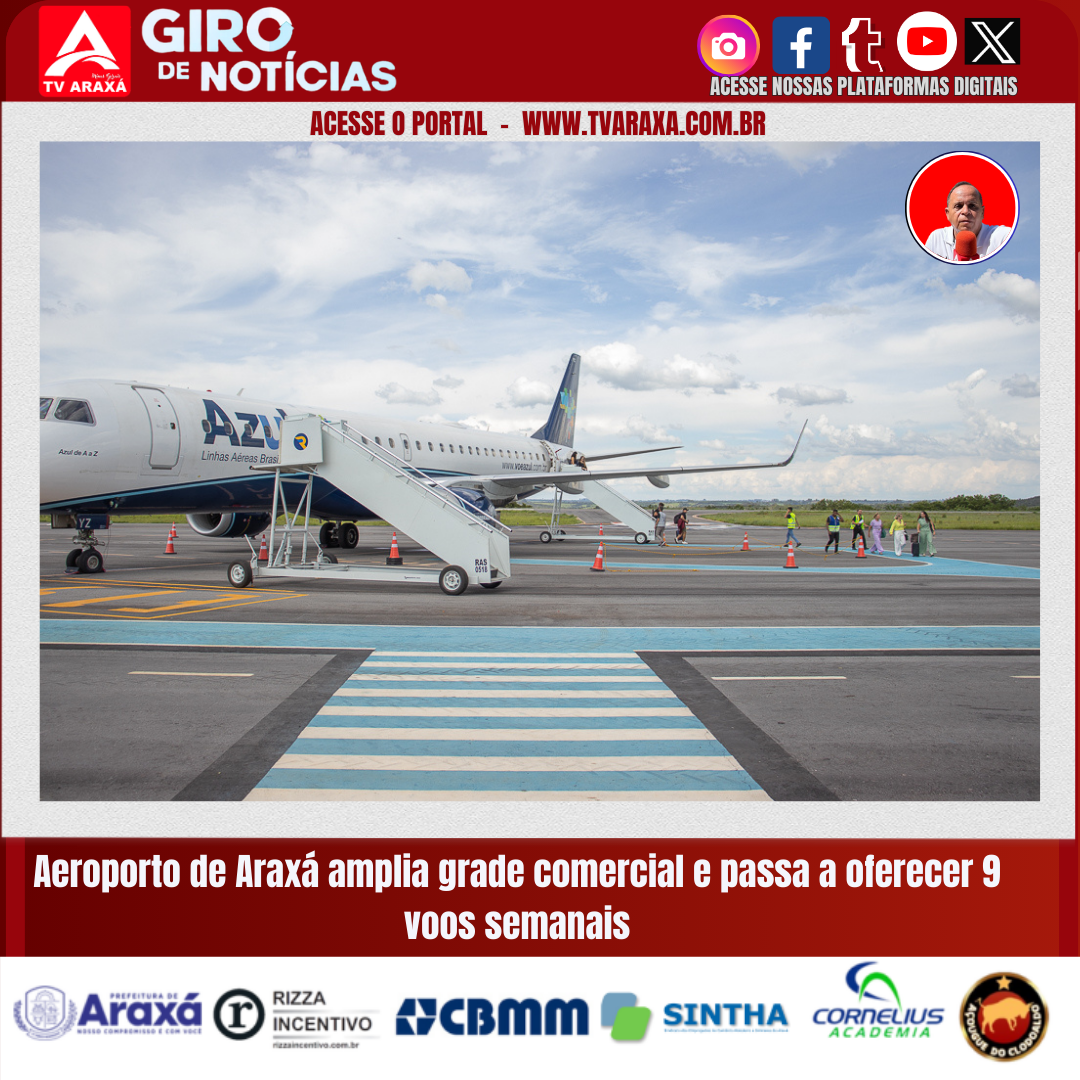 Aeroporto de Araxá amplia grade comercial e passa a oferecer 9 voos semanais