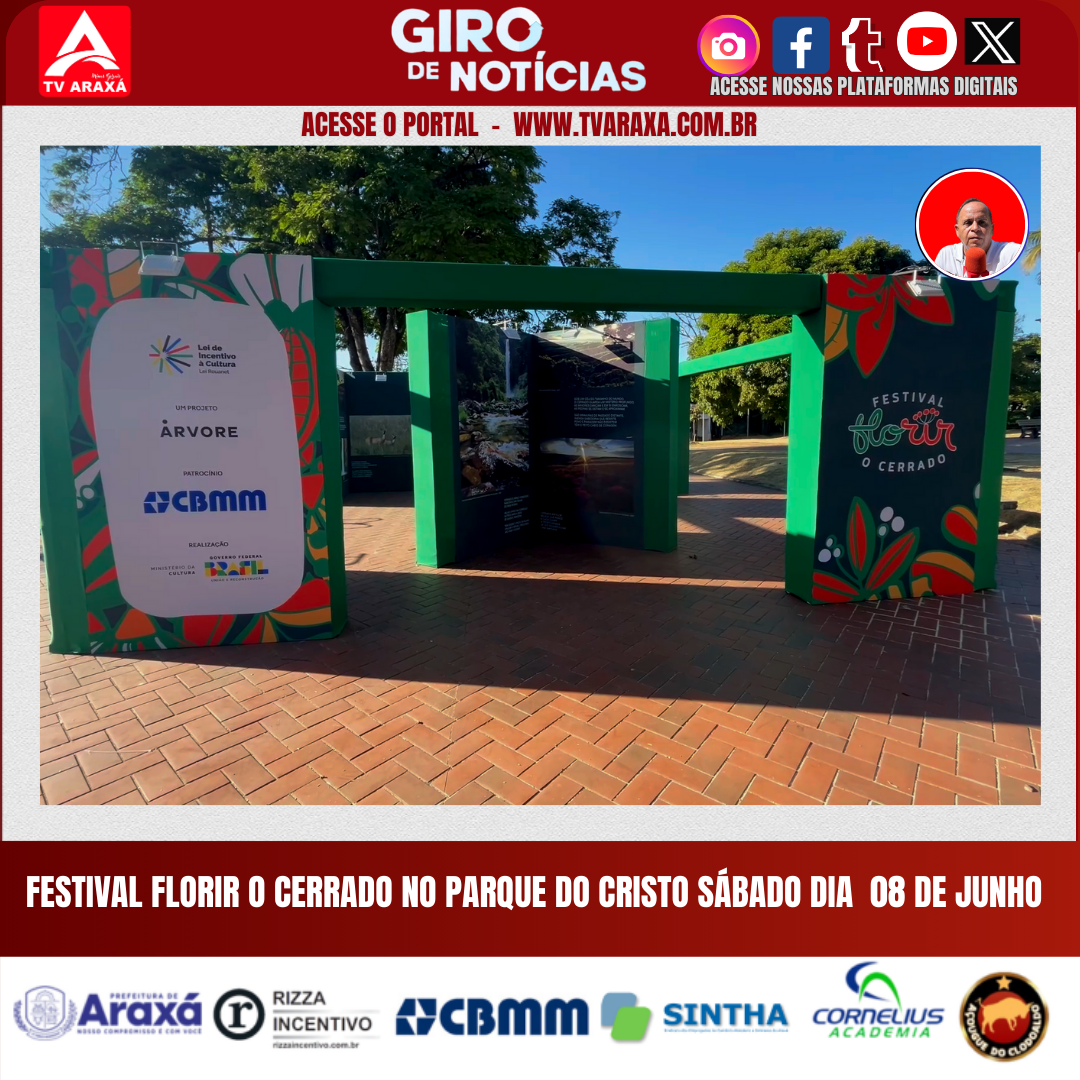 A CBMM apresenta Festival Florir o Cerrado no Parque do Cristo em Araxá, neste sábado dia 8 de junho.
