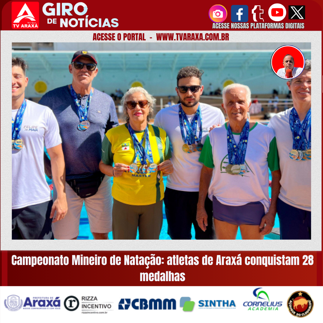 Campeonato Mineiro de Natação: atletas de Araxá conquistam 28 medalhas