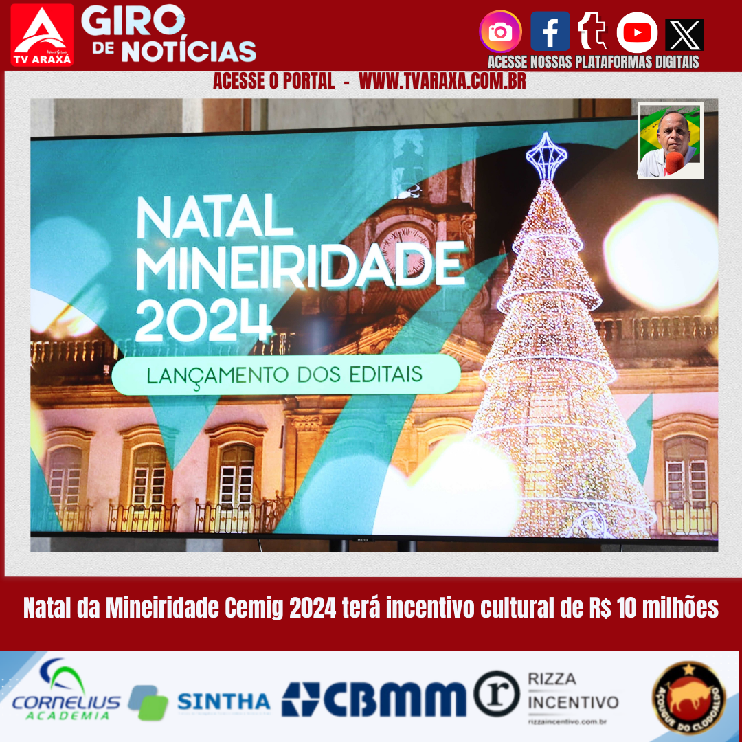 Natal da Mineiridade Cemig 2024 terá incentivo cultural de R$ 10 milhões 