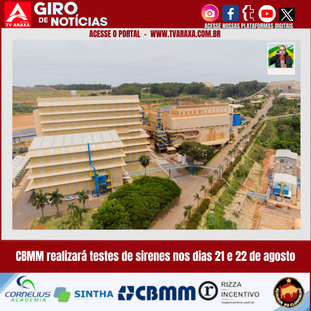 CBMM realizará testes de sirenes nos dias 21 e 22 de agosto