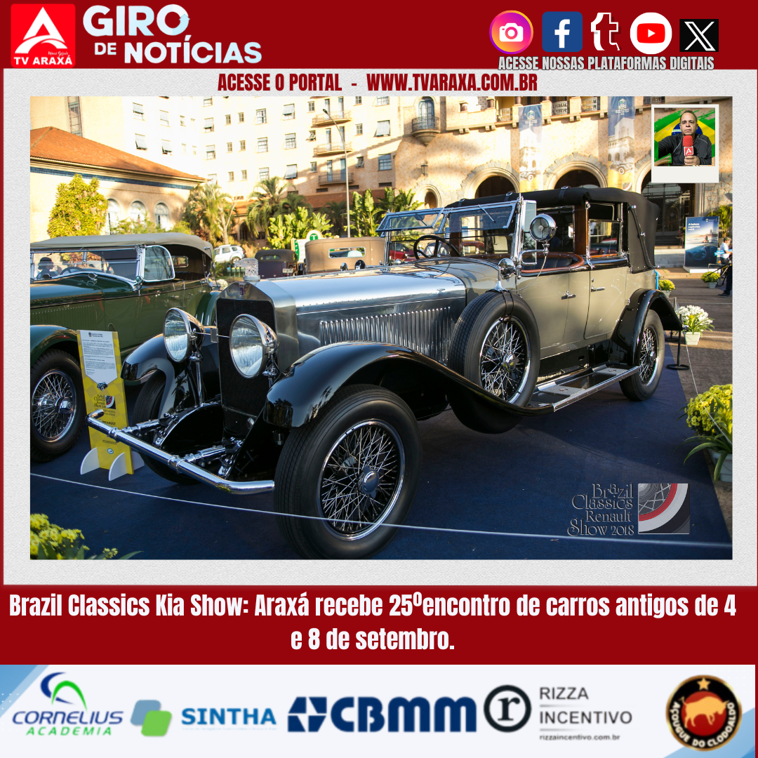 Brazil Classics Kia Show: Araxá recebe 25ºencontro de carros antigos de 4 e 8 de setembro.